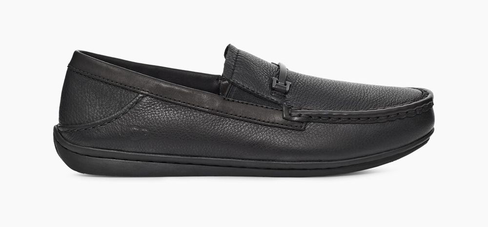 Ugg Loafer Mens - Ugg Cali Heritage Horse Bit Black - 137HFUSDT